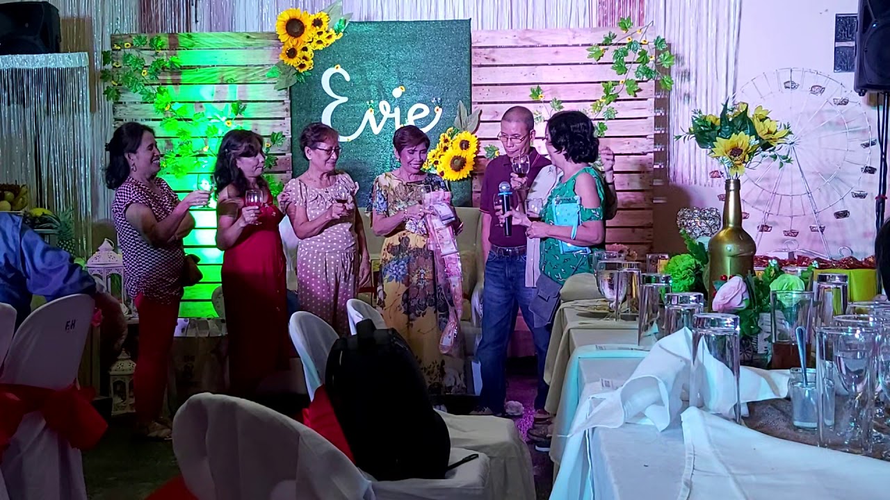 70th birthday - well wishers - wine toasting