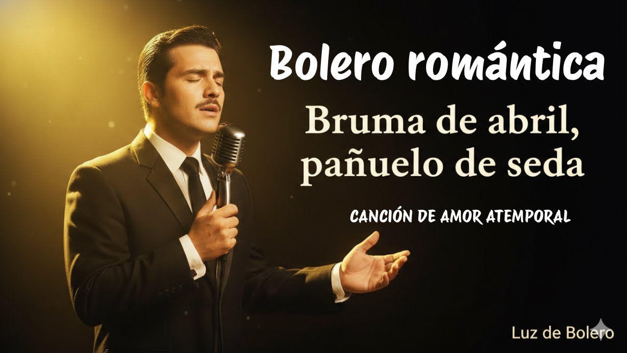 Bruma de abril, pañuelo de seda, Bolero romántico, Letra, Voz masculina, Luz de Bolero