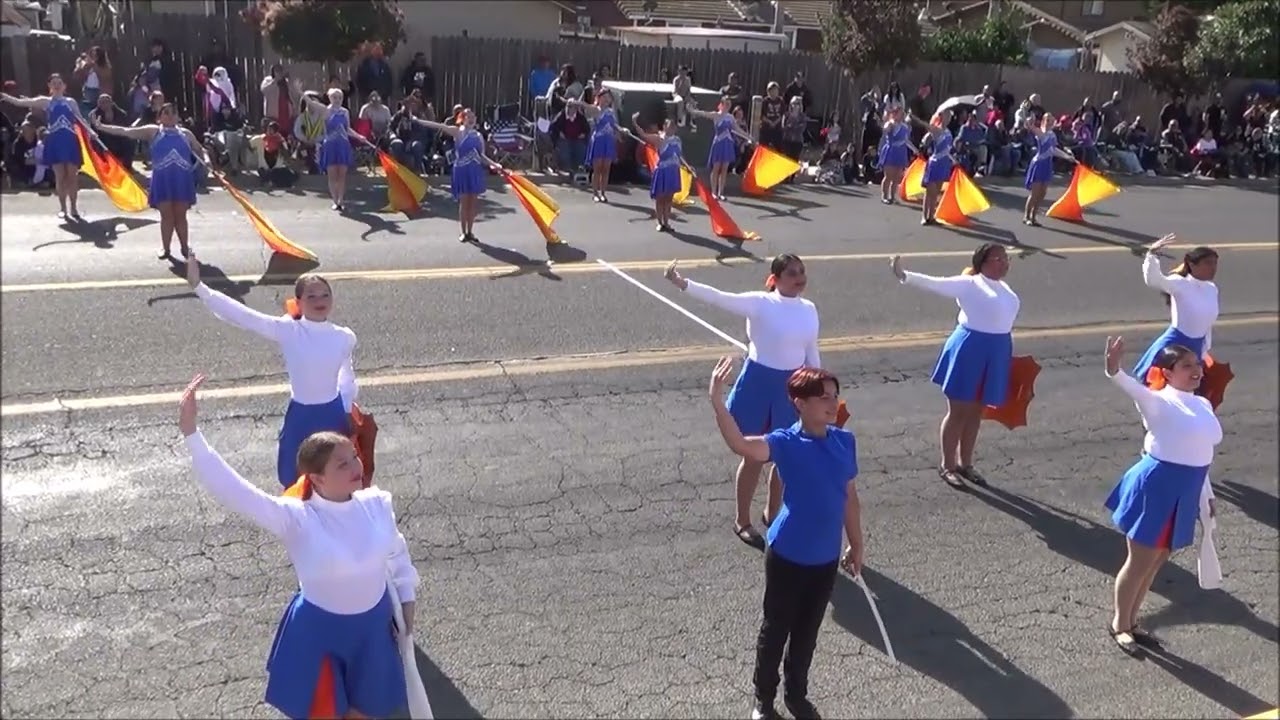 The Cruickshank Middle School Tiger Marching Band at the 2024 Central California Band Review