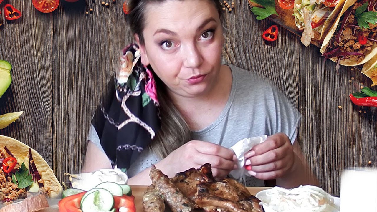 Mukbang. Шашлык на ребре + люля-кебаб. Я 