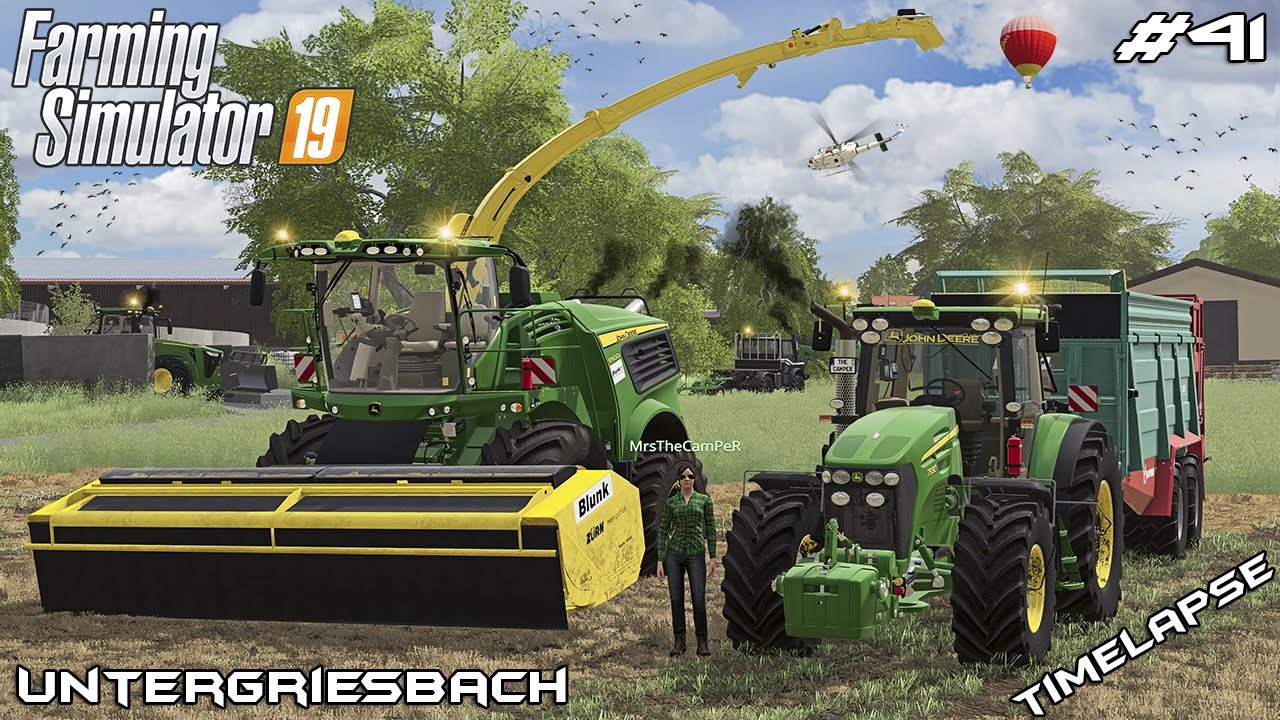 Сбор силоса WCS с MrsTheCamPeR | Животные в Унтергрисбахе | Farming Simulator 19 | Эпизод 41
