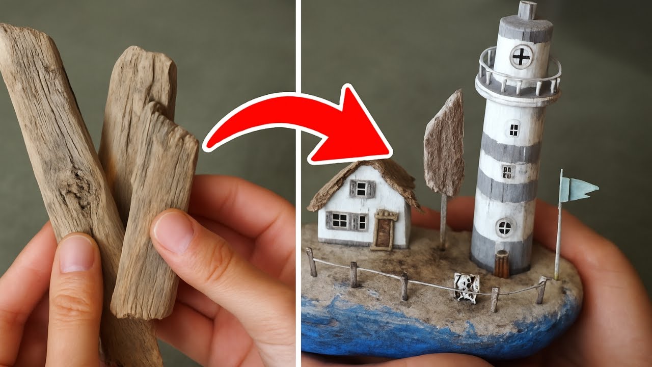How I Made This Cute Driftwood Lighthouse!