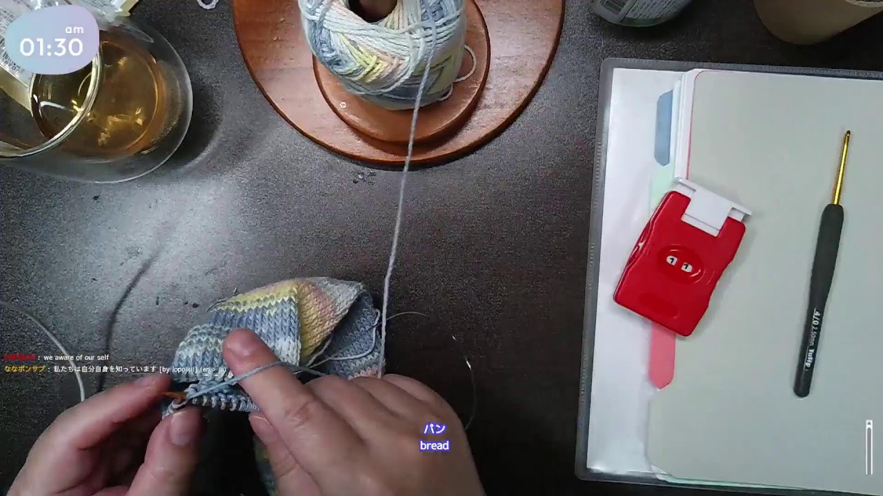 【Knitting】マジックコードと靴下編みの練習 爪先まで（2）Practice knitting socks with magic cord. Knit the upper and sole（2）