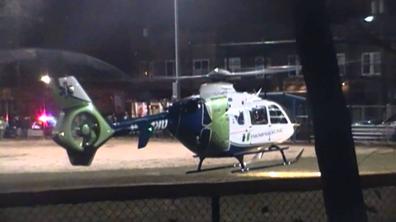 Hackensack AirMed One Landing And Take Off In Montclair New Jersey 12-03-12