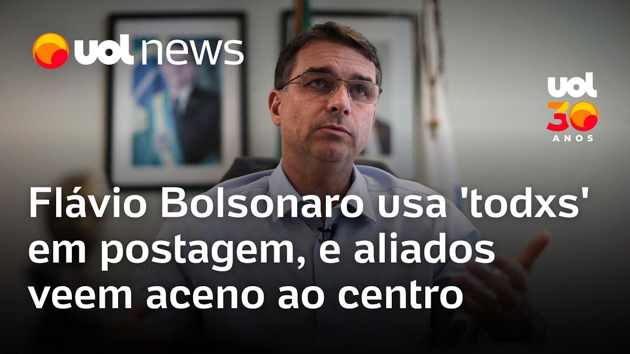 Flávio Bolsonaro usa 'todxs' em postagem, e aliados veem aceno ao centro