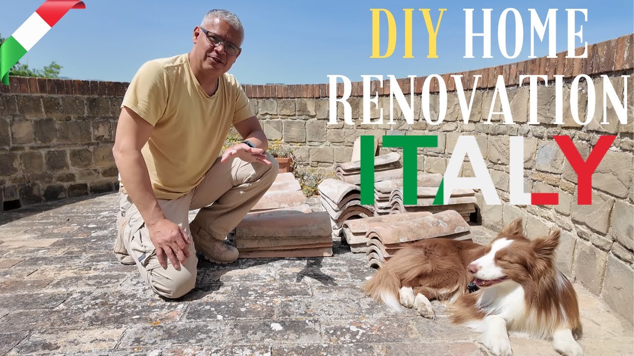 #8 Laying Italian roof tiles and plaster repair | DIY Home Renovation in Italy.