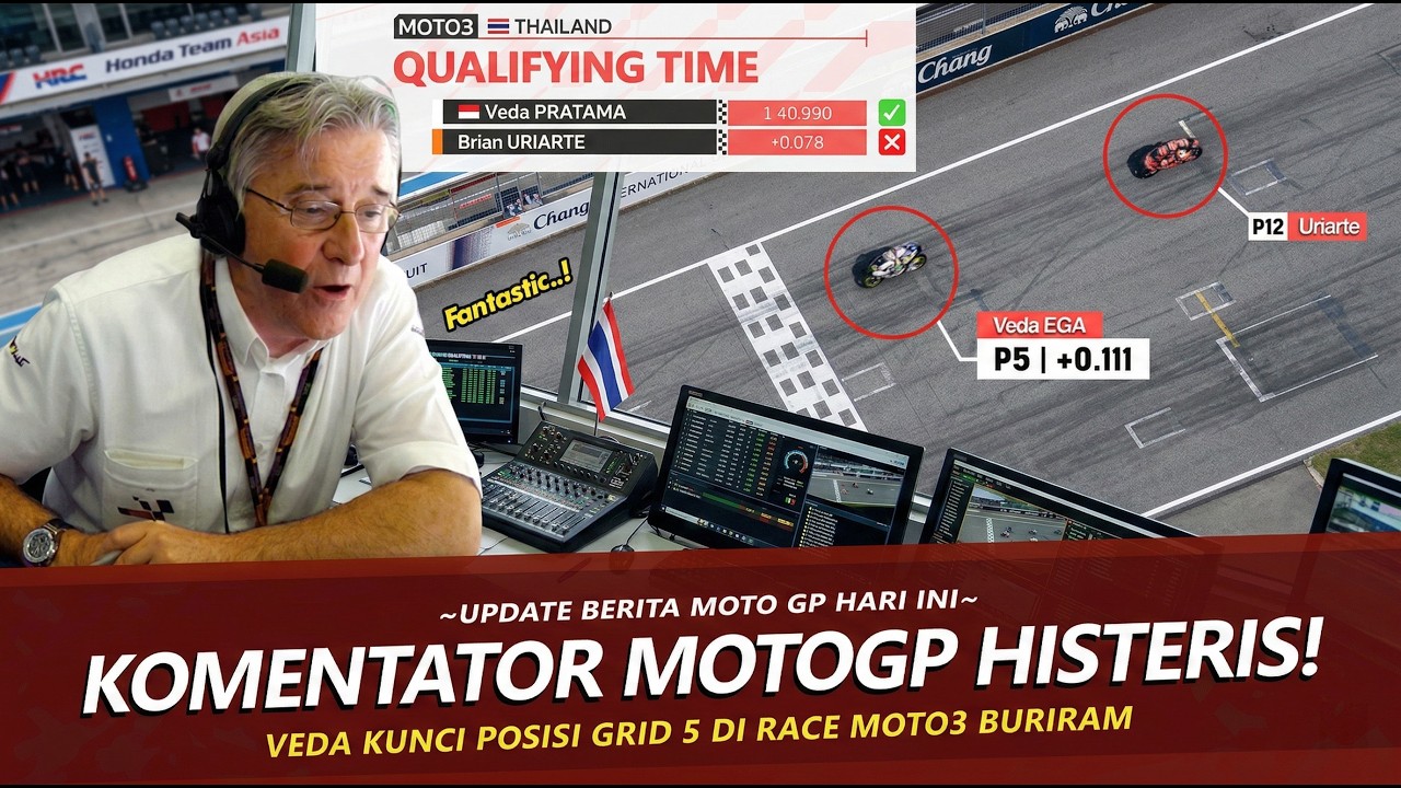 BARU DEBUT LANGSUNG KUNCI POSISI 5 !! VEDA EGA MENGGILA DI KUALIFIKASI MOTO3 BURIRAM 2026 THAILAND!