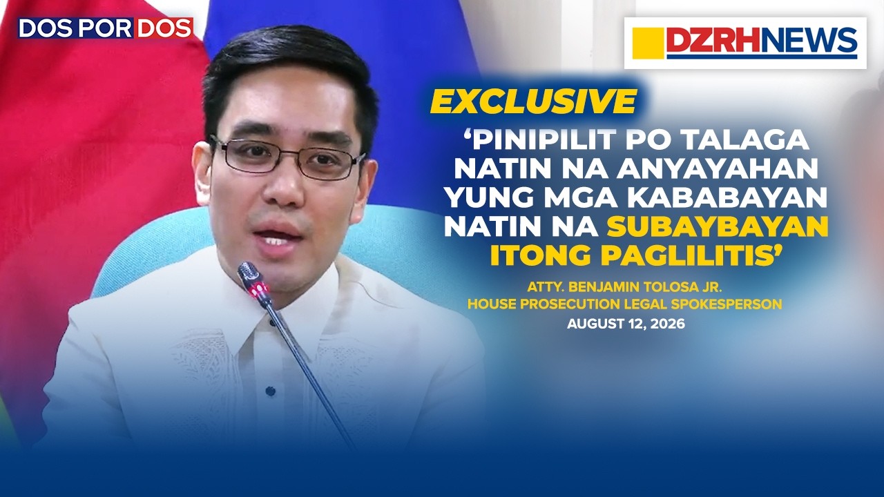 FULL EXCLUSIVE INTERVIEW: House Prosecution Legal Spokesperson, Atty. Benjamin Tolosa Jr.
