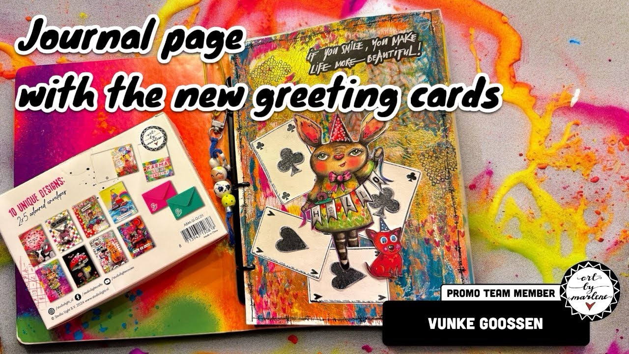 Art by Marlene Journalpage;using Greeting card elements and  playing card
