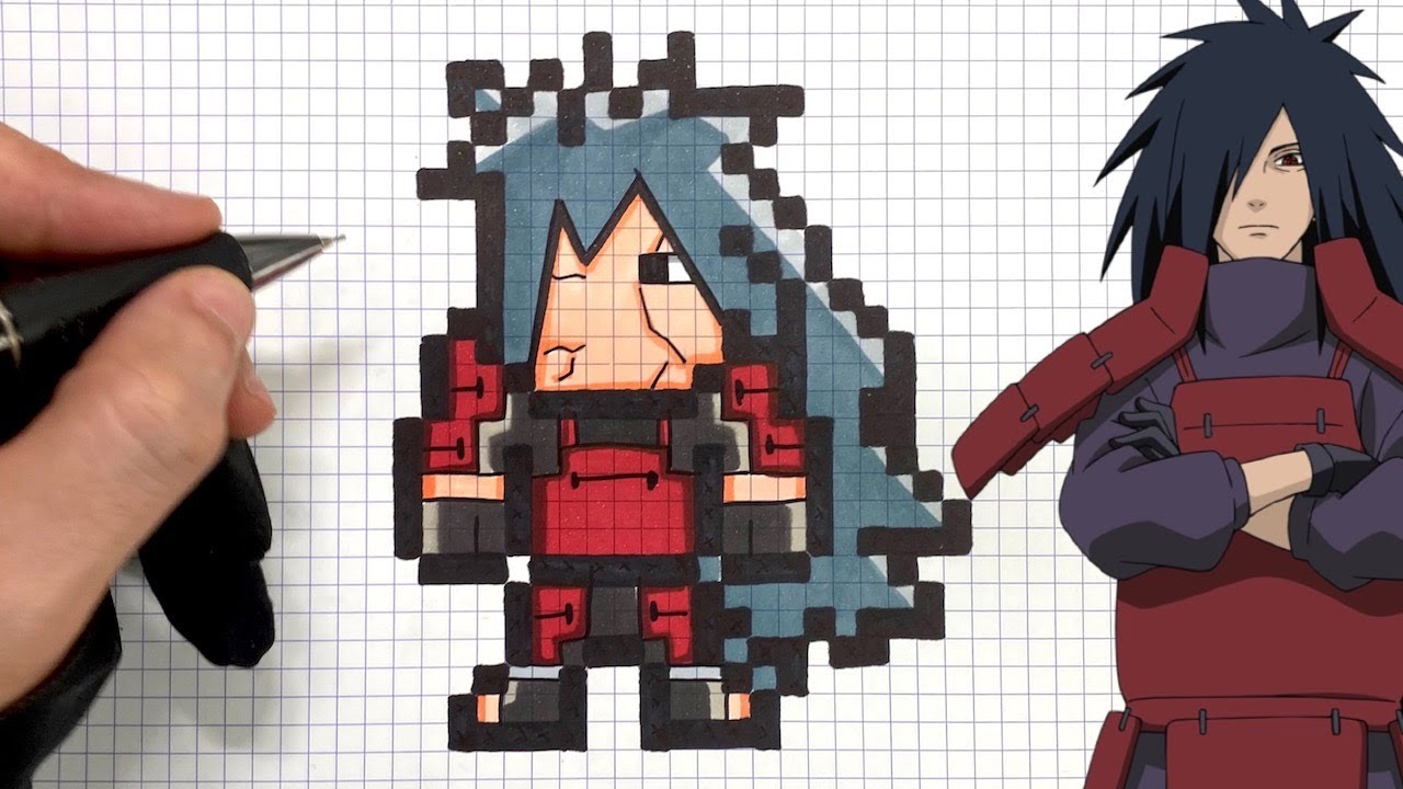 TUTO DESSIN MADARA PIXEL ART - NARUTO MANGA