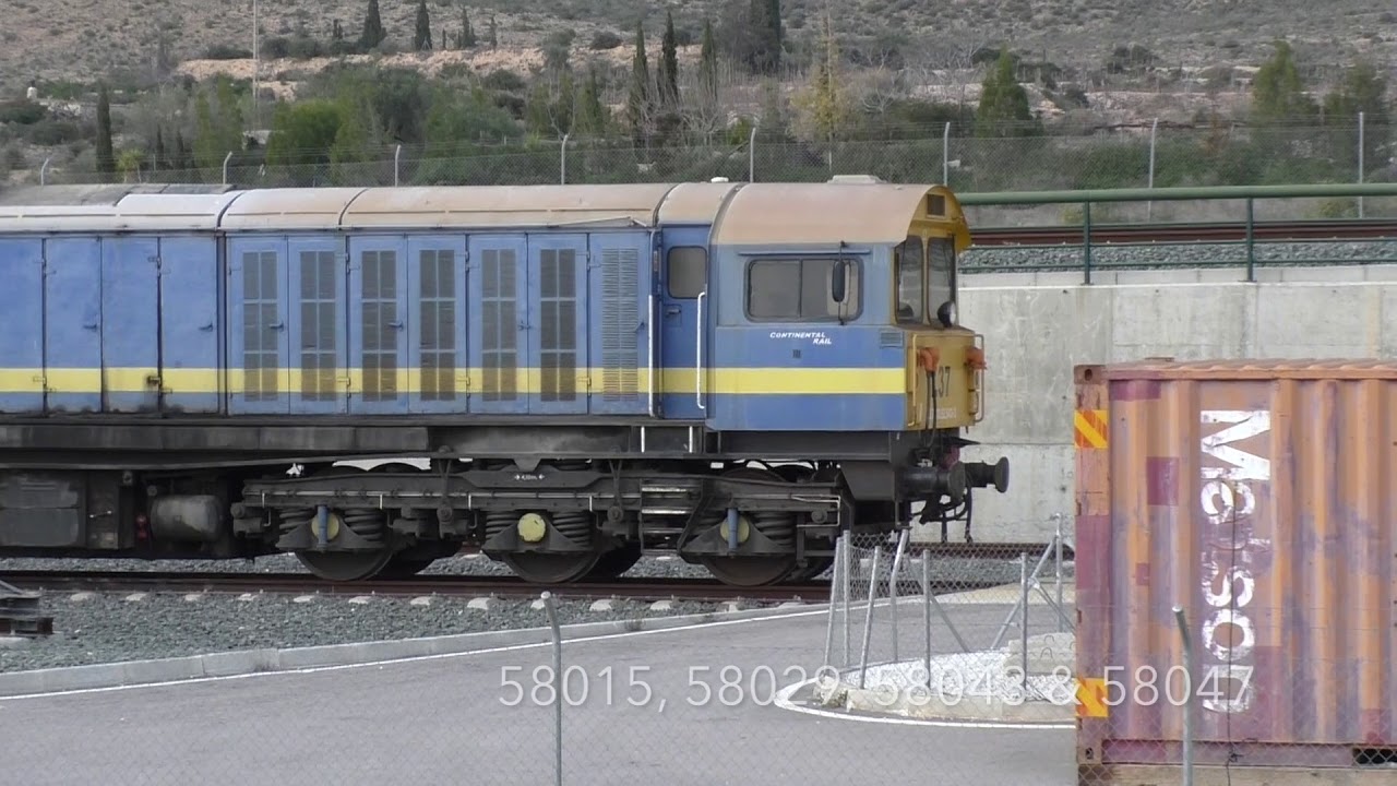 (HD) Continental Rail Class 58's Stored in Albecete & Monforte Del Cid - 20/2/17
