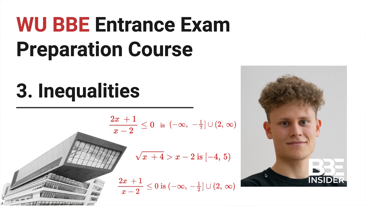 WU BBE Entrance Exam Preparation Course - Inequalities 3.0