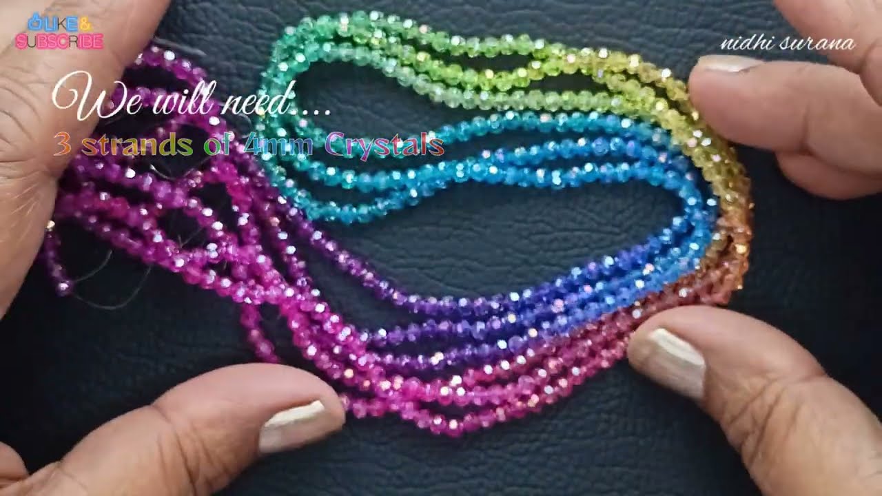 Multi Strand Necklace Easy Technique/Crystal Jewelry making Tutorial