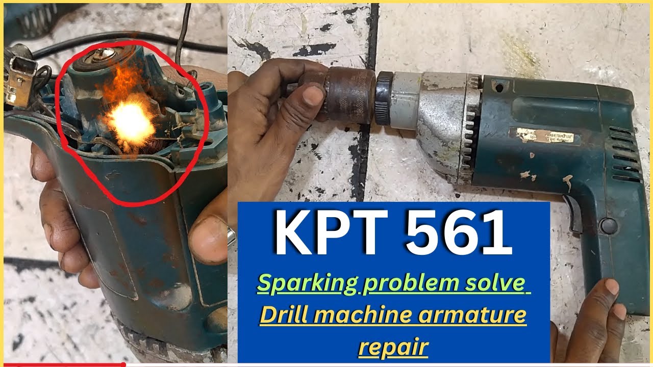 KPT 561 drill machine armature repair || how to repair kpt 13mm drill machine || drill machine