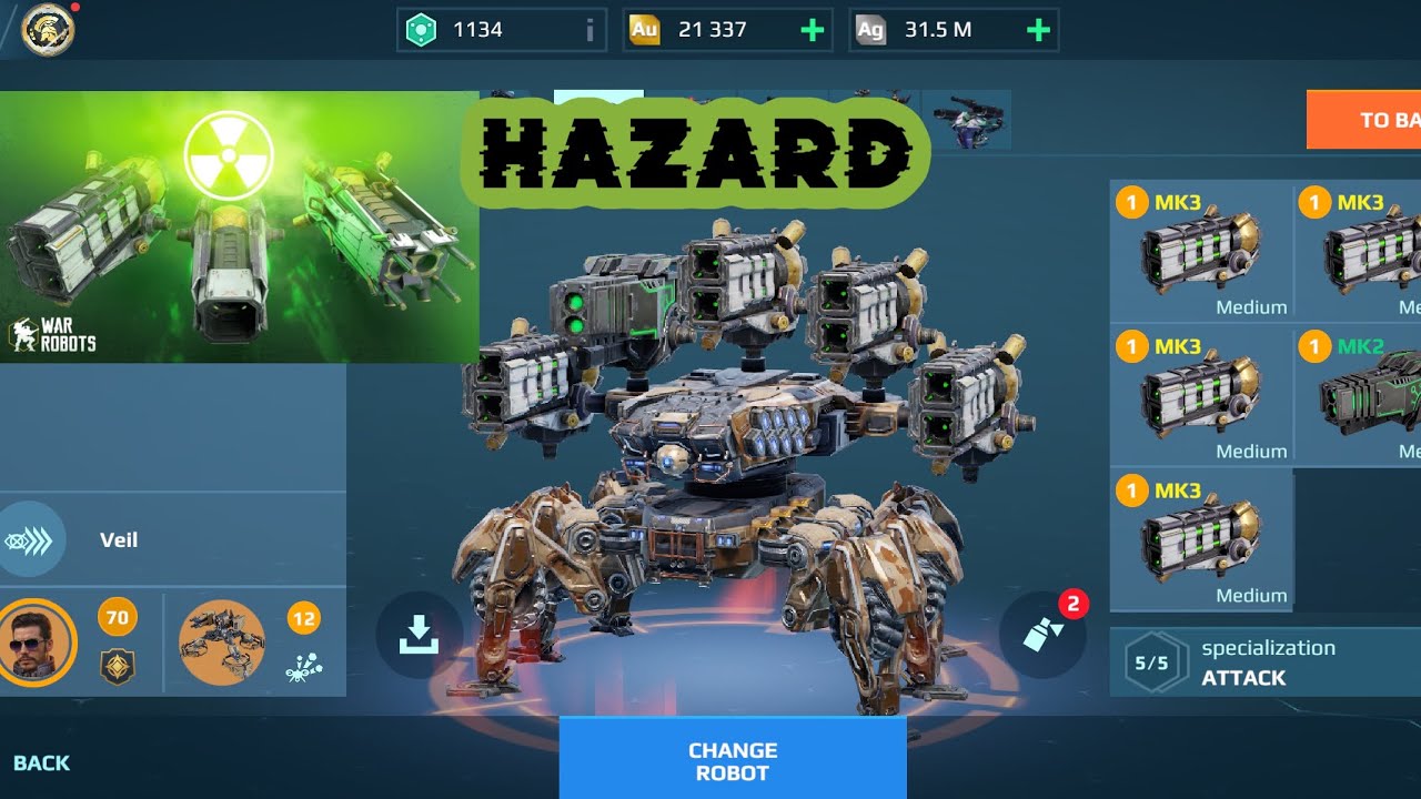 Ravager Full Hazard Toxic Weapon | War Robots Gameplay