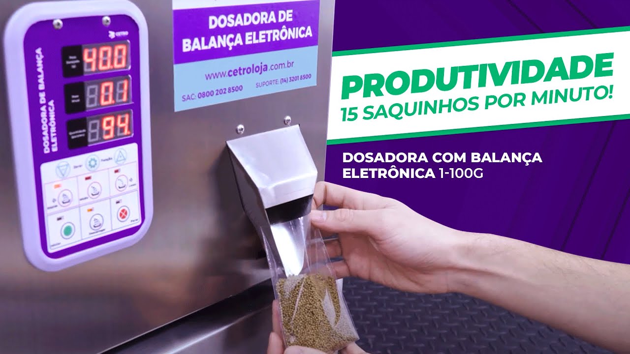 Dosadora com Balança Eletrônica 1-100g