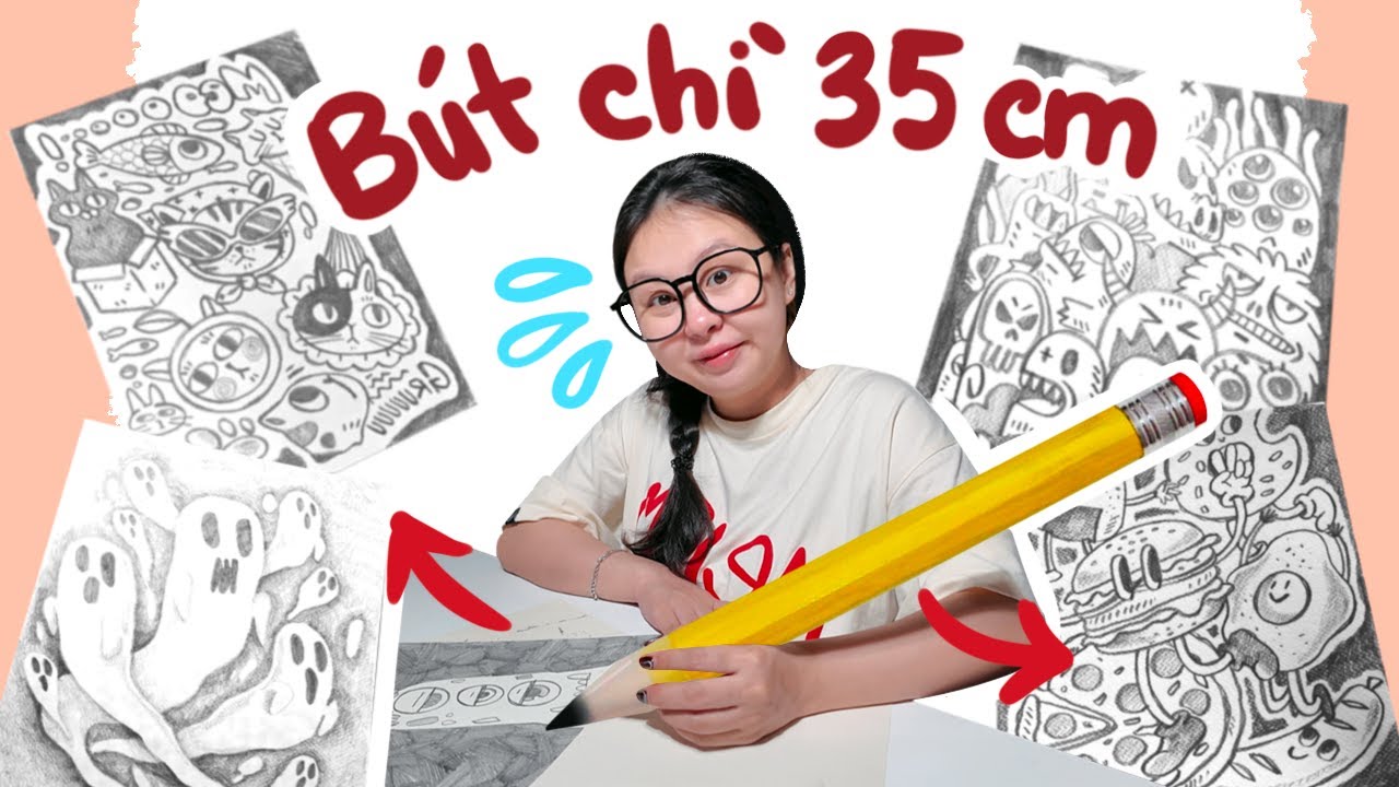 THỬ THÁCH MẤT BAO LÂU ĐỂ VẼ HẾT CHIẾC BÚT CHÌ SIÊU TO DÀI 35CM VÀ CÁI KẾT HUHU | Beisme