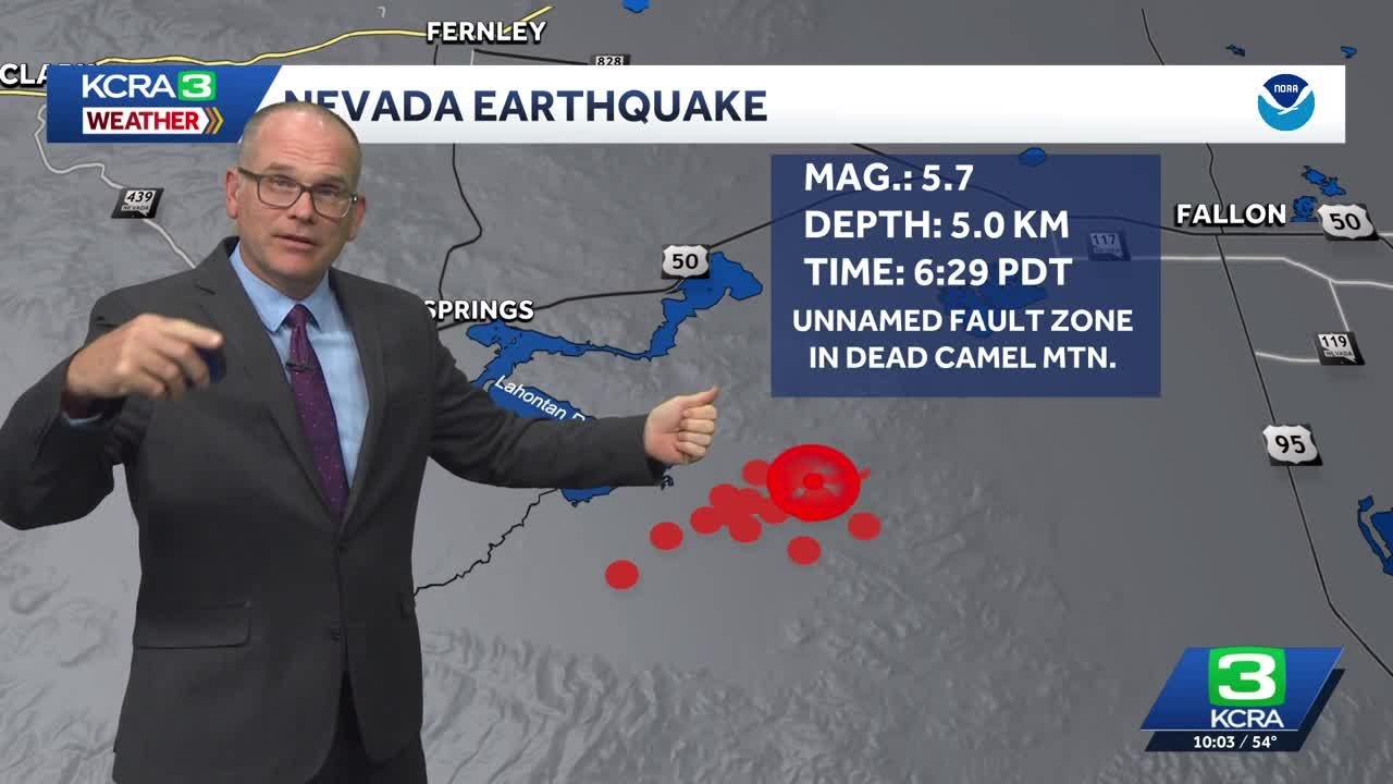 5.7-magnitude earthquake hits in Nevada, followed by more than two dozen aftershocks