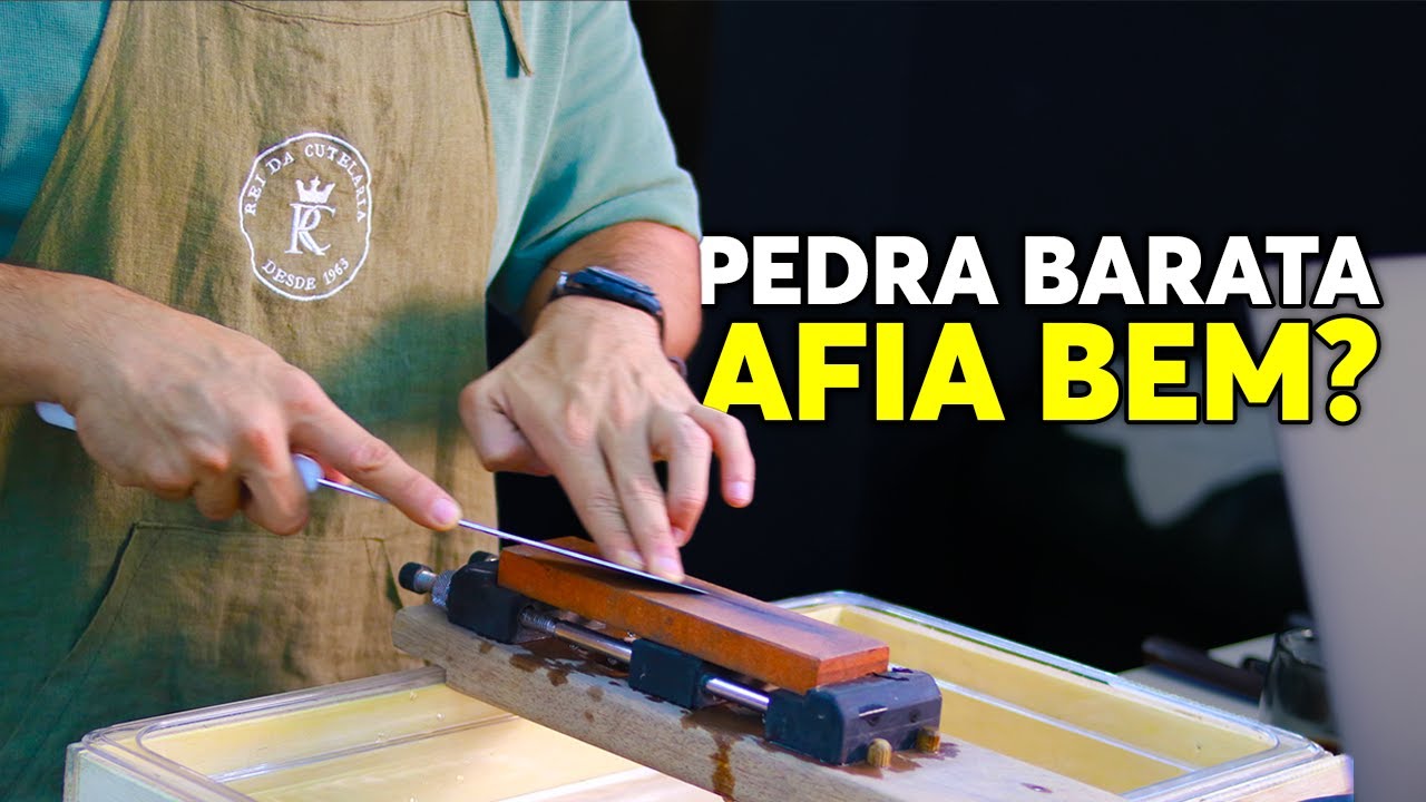 Como afiar faca com uma pedra popular carborundum