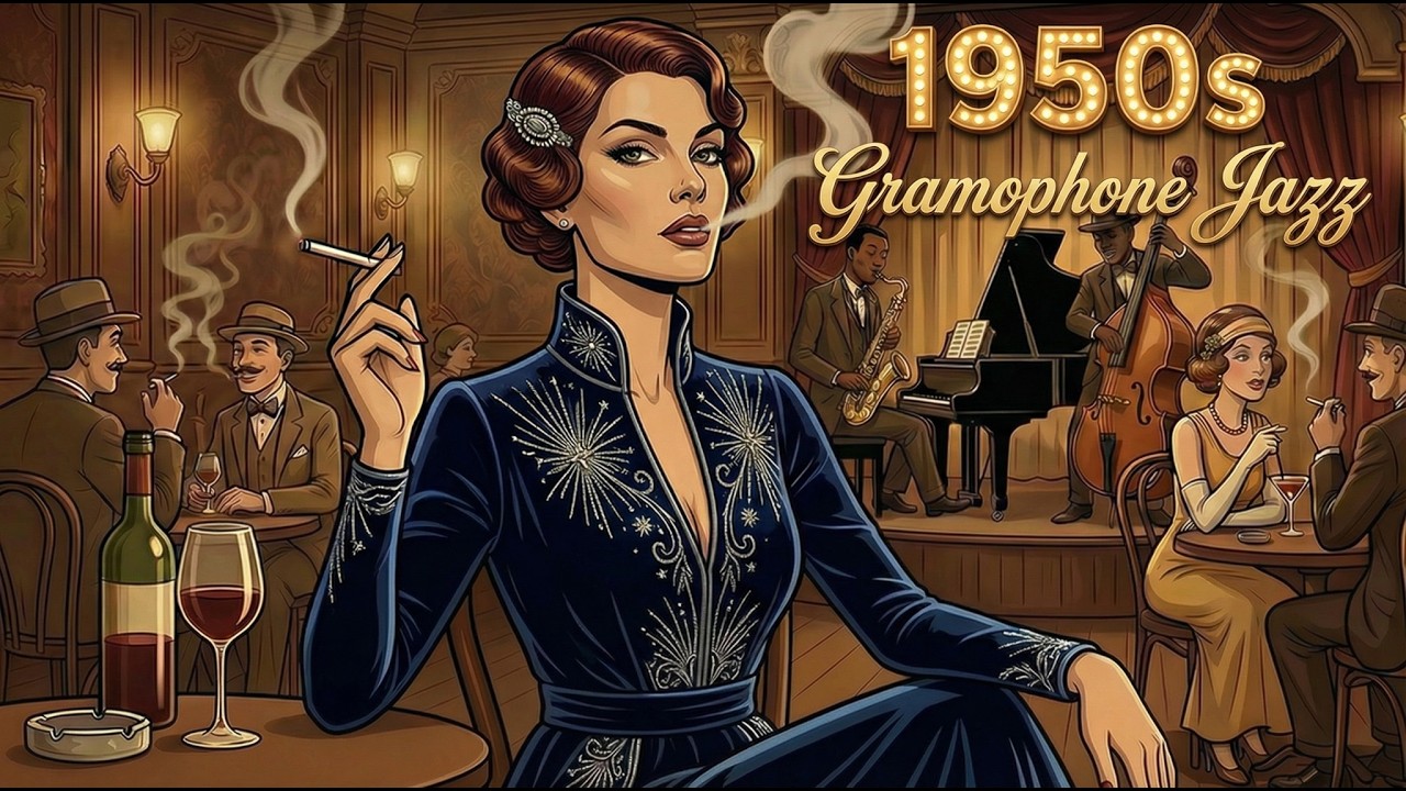 1950s Vintage Jazz Music Ambience | 1 Hour Cool Midnight