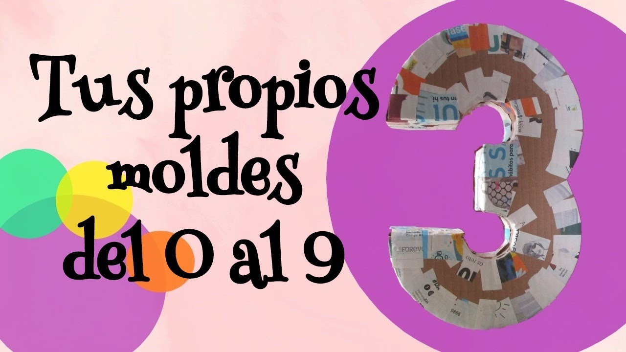 | CÓMO HACER MOLDES PARA PIÑATAS DE CARTÓN | NÚMEROS DEL 0 AL 9 | PIÑATAS NÚMERO 3 |