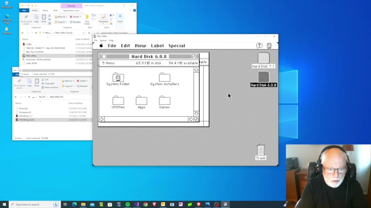 Using emulation to setup hard disks on Mac SE