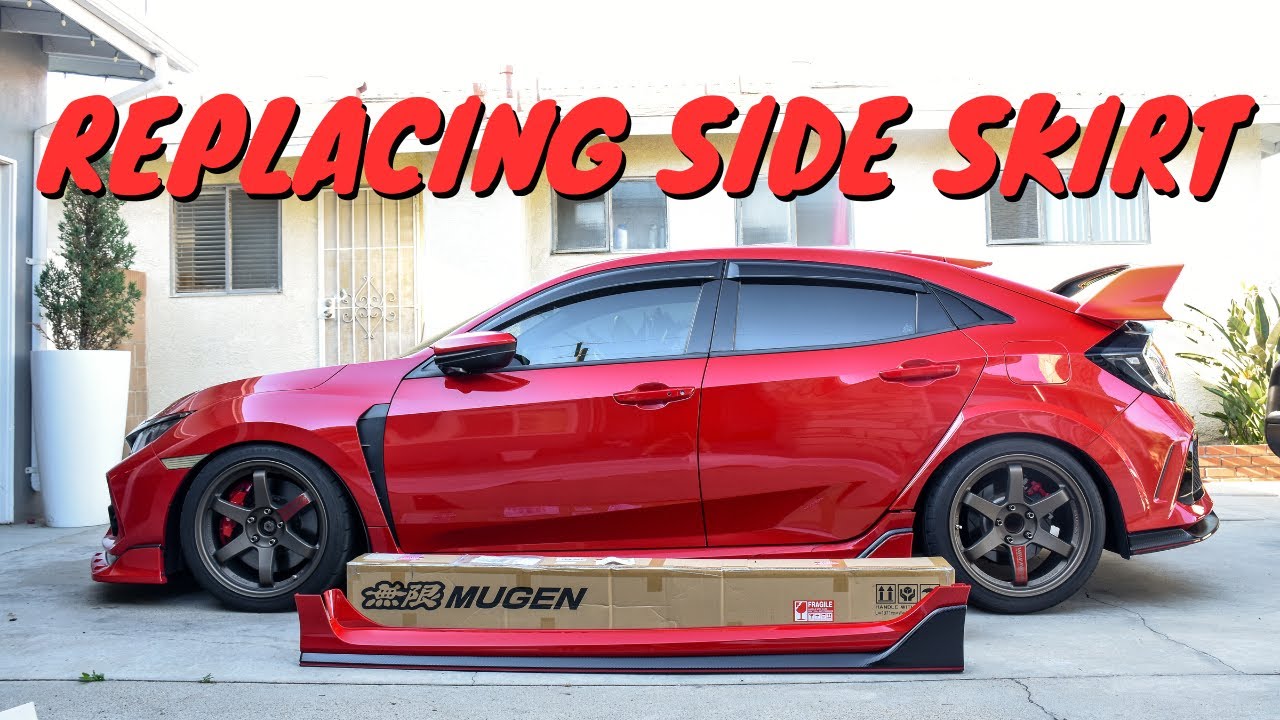 REPAIRING MY 2019 HONDA CIVIC TYPE R OEM ROCKER PANEL // PLUS INSTALLING MUGEN SIDE SKIRT