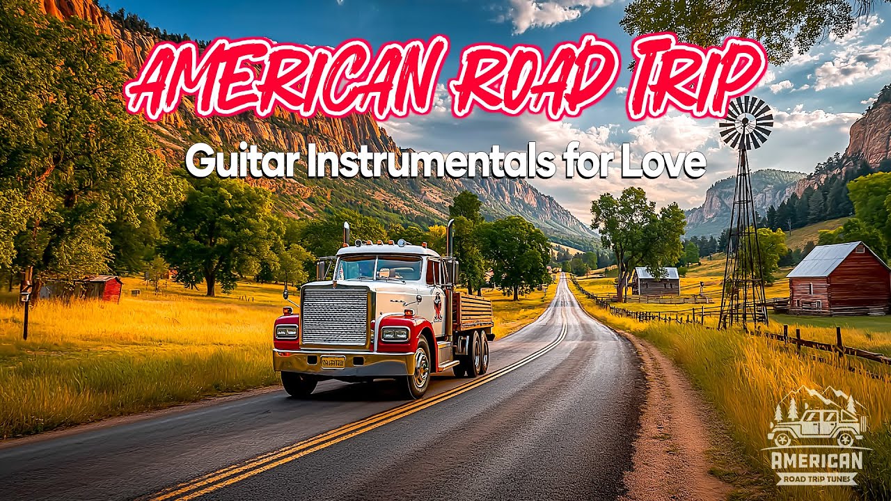 American Road Trip Music - Gentle Guitar Instrumentals for Love, Calm and Reflection, Soft Music