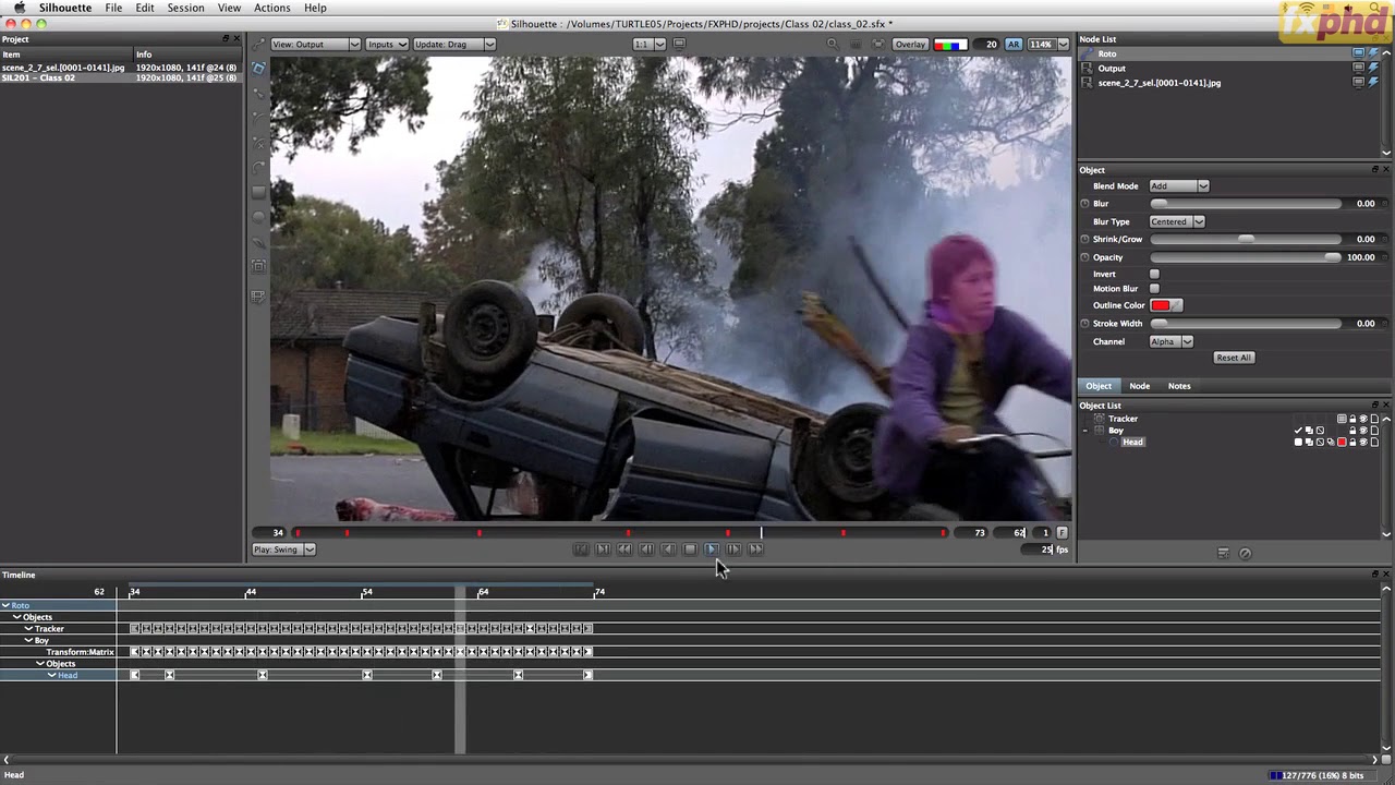 Motion blur and vfx roto In Silhouette