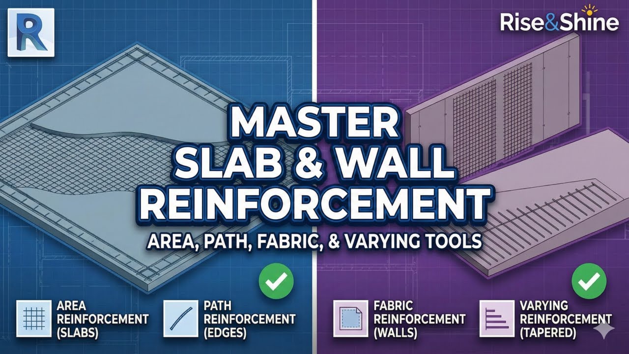 Structural Design #17 Master Slab & Wall Reinforcement – Area, Path, & Fabric Tools #bim #revit