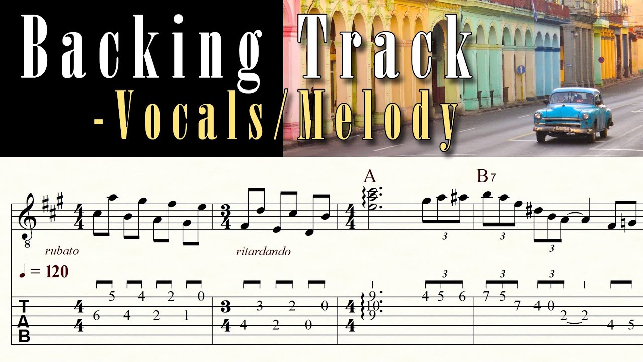 GUANTANAMERA | -Vocals/Melody | Backing Track | Karaoke | Chords, Melody, Lyrics | TAB & Sheet Music