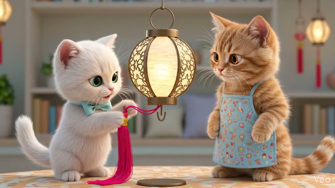 A Magical Lantern Festival Night with Mama Cat