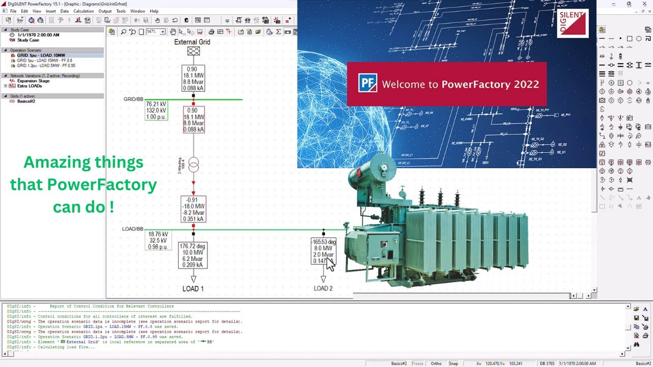 2. Load Flow analysis with DigSilent PowerFactory - Network Scenario