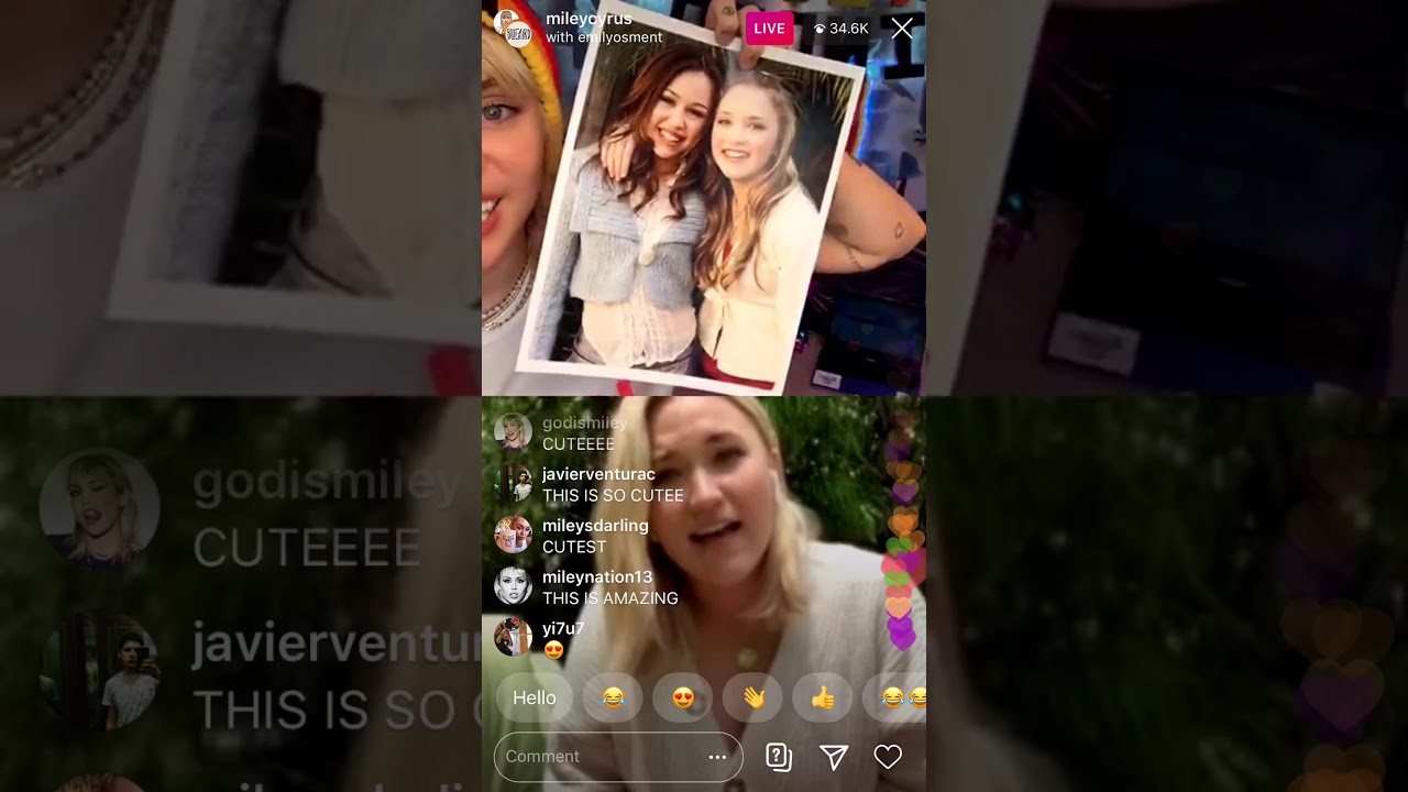 HANNAH MONTANA REUNION!! Miley Cyrus & Emily Osment - Instagram Live Stream - 3/23/2020