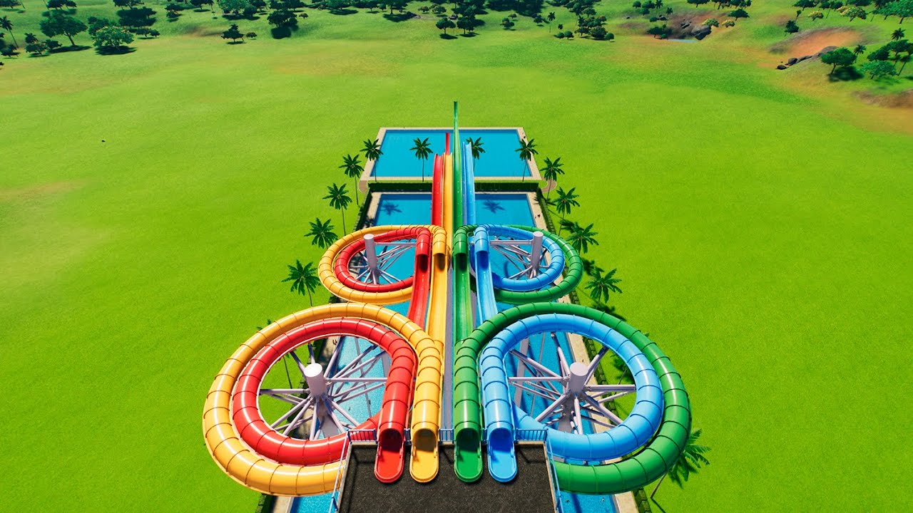 Ski Jump Water Slides (Planet Coaster 2)