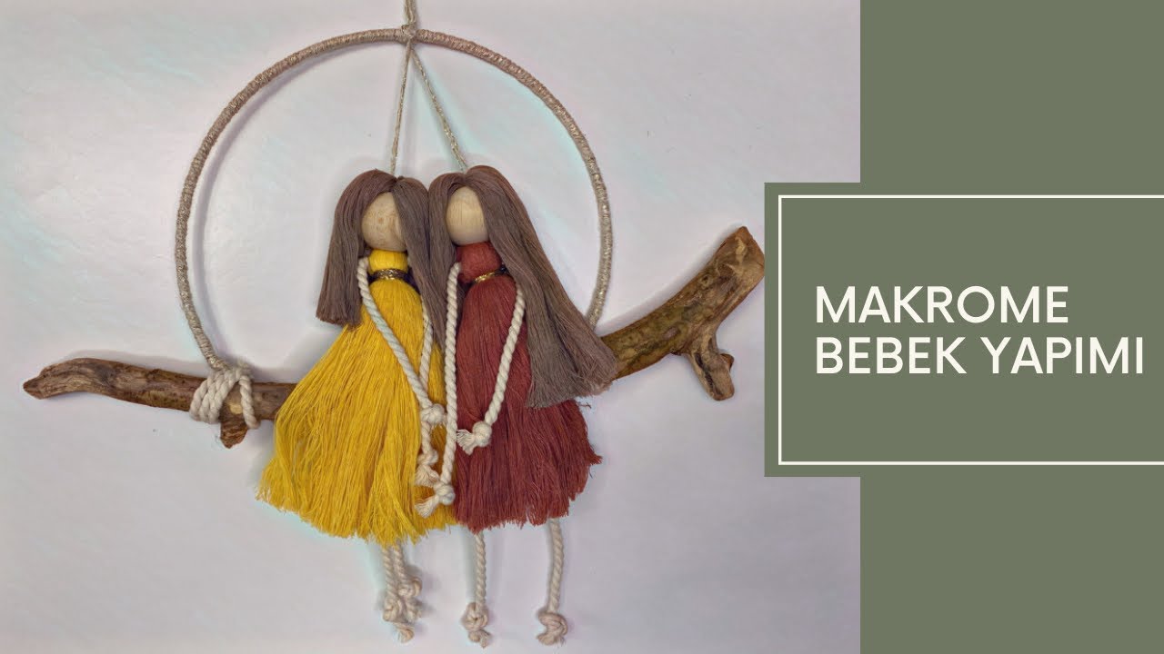 Makrome İpten Duvar Süsü Yapımı | Makrome İpten Bebek Yapımı | Macrame Doll DIY ✨