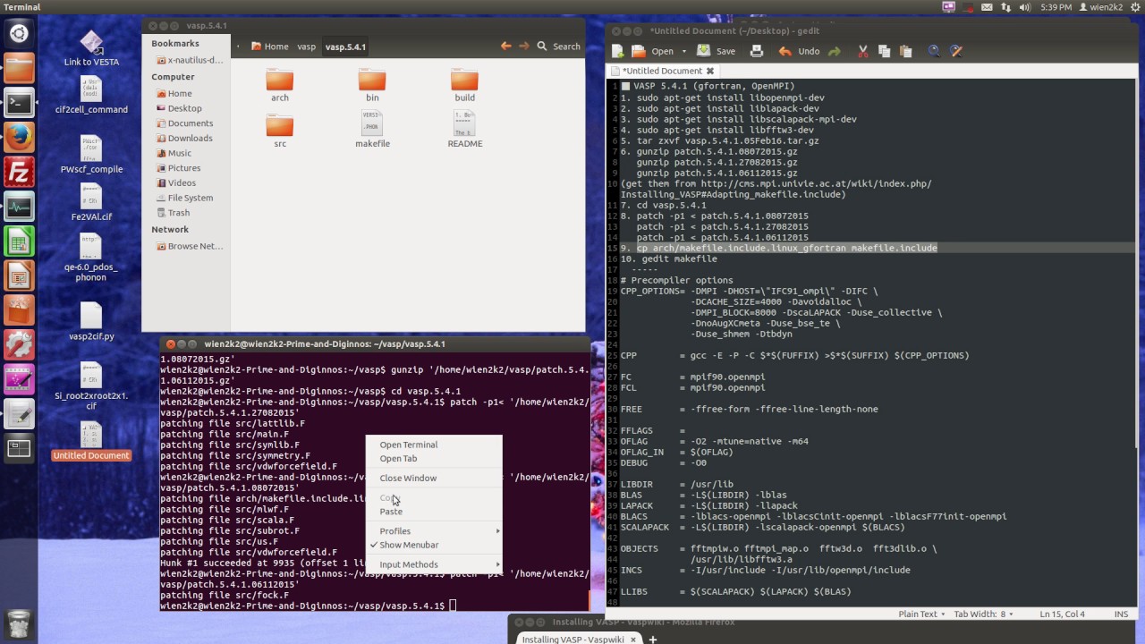 vasp.5.4.1 (vasp.5.4.1.24Jun15.tar.gz,  compile gfortran)
