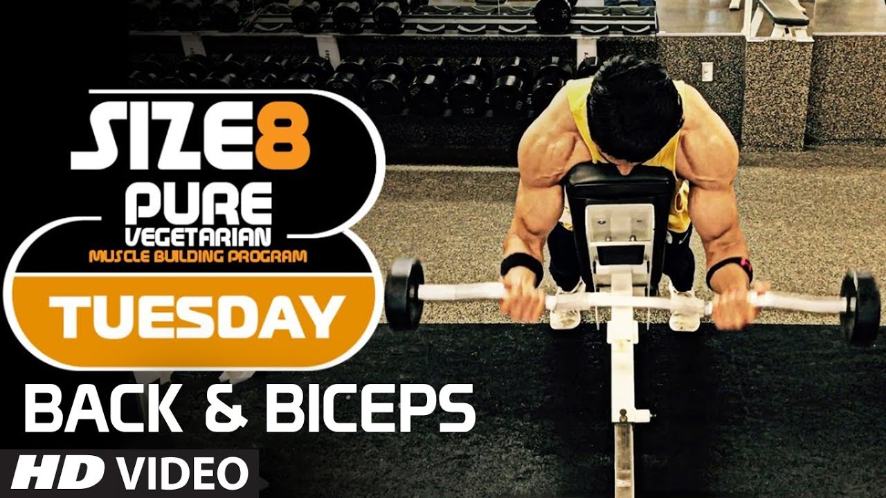SIZE-8 | TUESDAY - Back & Biceps | Pure Vegetarian Muscle Building Program by Guru Mann