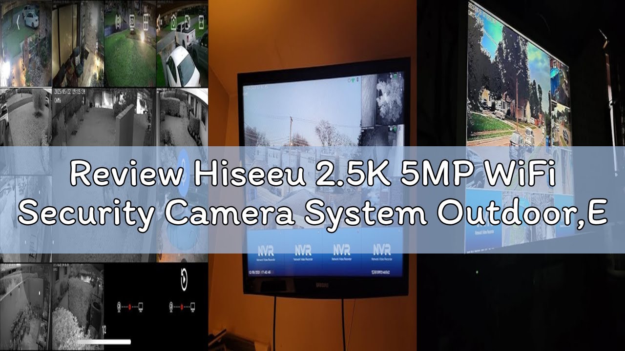 Review Hiseeu 2.5K 5MP WiFi Security Camera System Outdoor,Expandable 16CH 8MP NVR, 1TB HDD,Spotligh