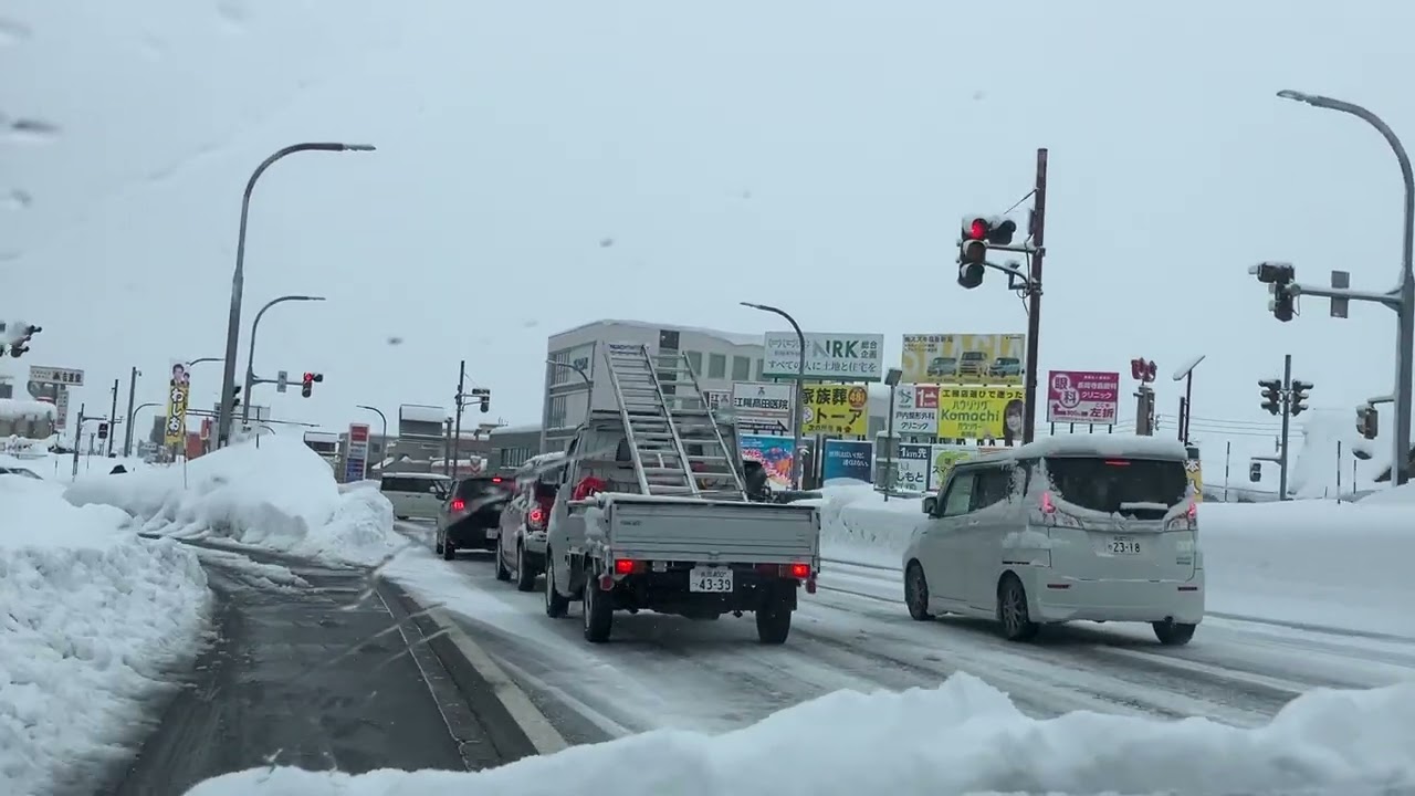 2026.02.01 シーズン最長寒波　長岡市国道8号線昭和通り交差点〜長岡市千秋　リバーサイド千秋前まで