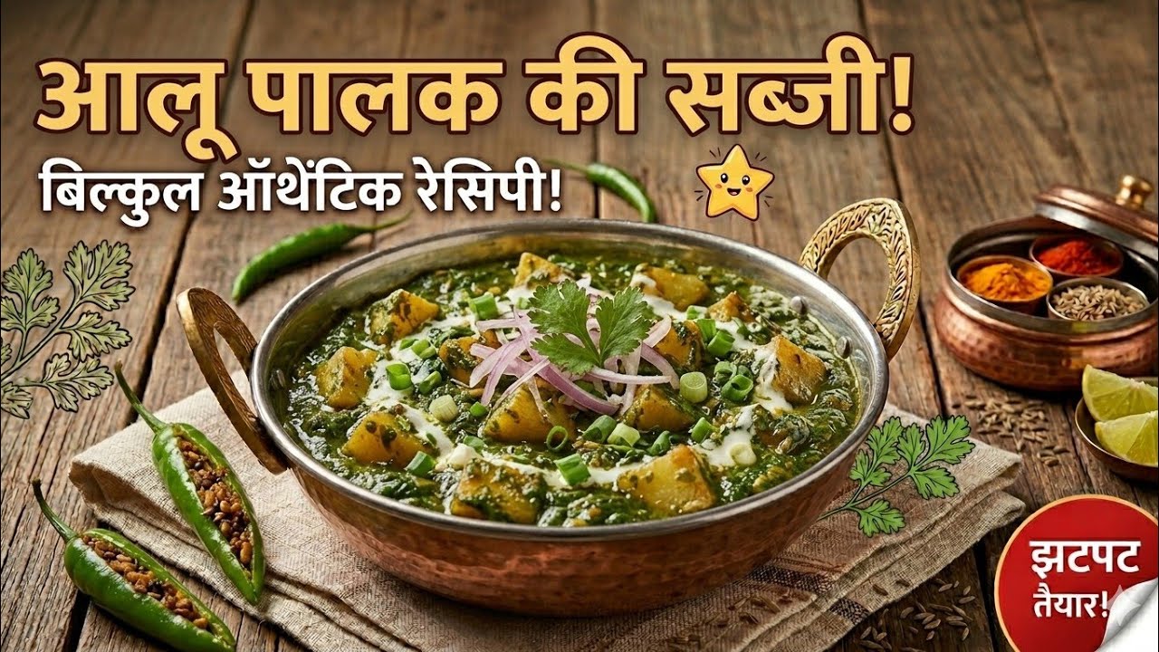 आलू पालक की सब्जी #food #viralvideo #foodblogger #dailyvlog 