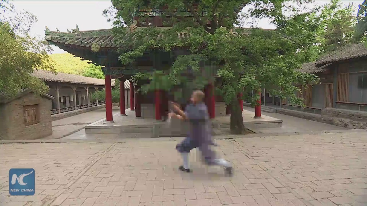 Shaolin monk plays Monkey stick