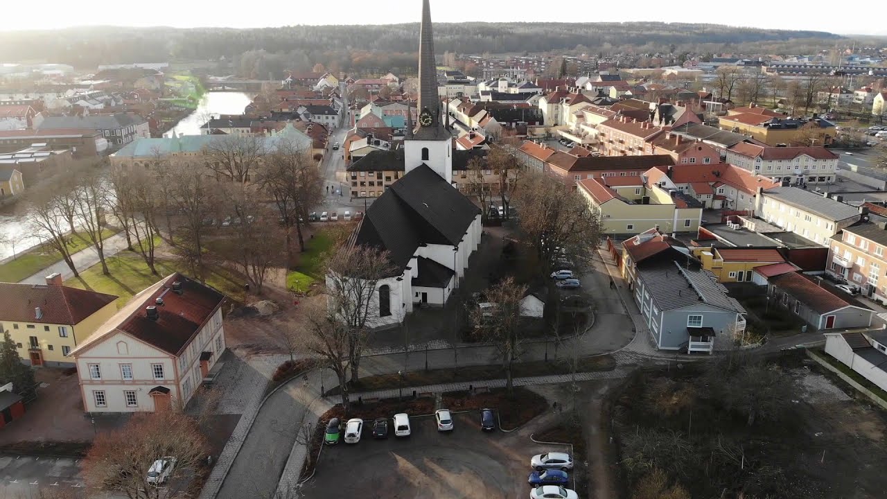 Flygning över Arboga med drönare