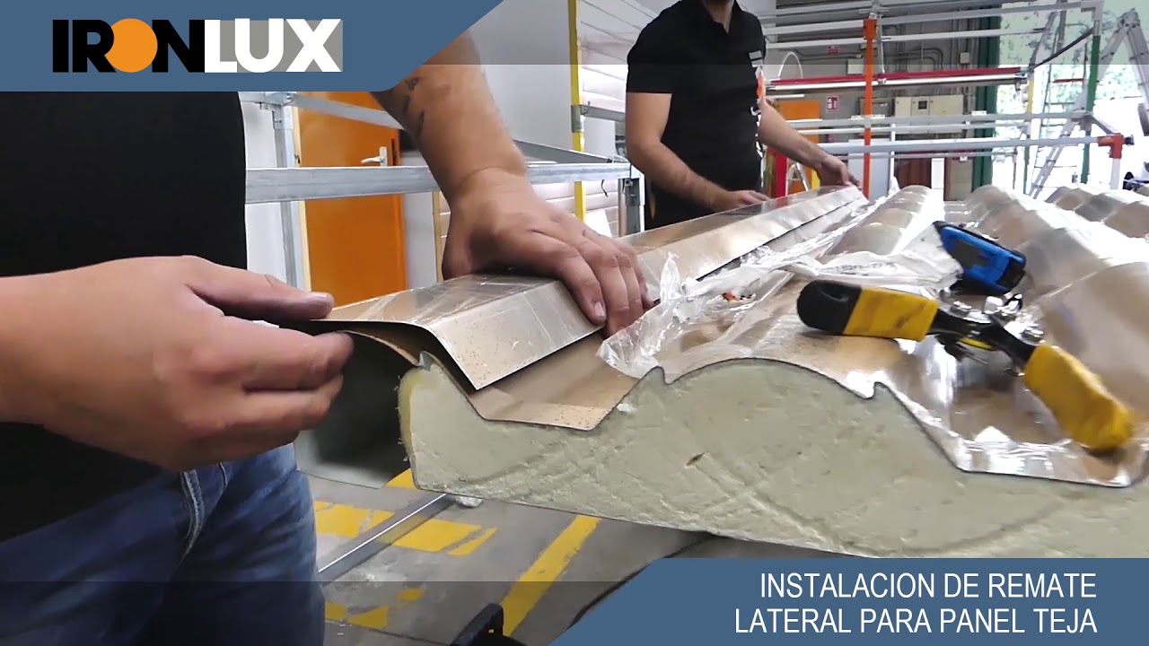 C&oacute;mo instalar remate lateral en un panel s&aacute;ndwich de teja - Paso a paso