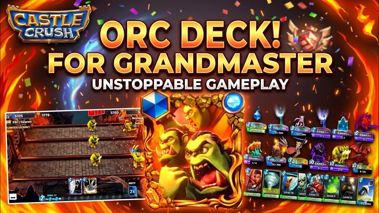 Orc Horde Best Deck Gameplay 🔥 Grandmaster 3 Push | Castle Crush