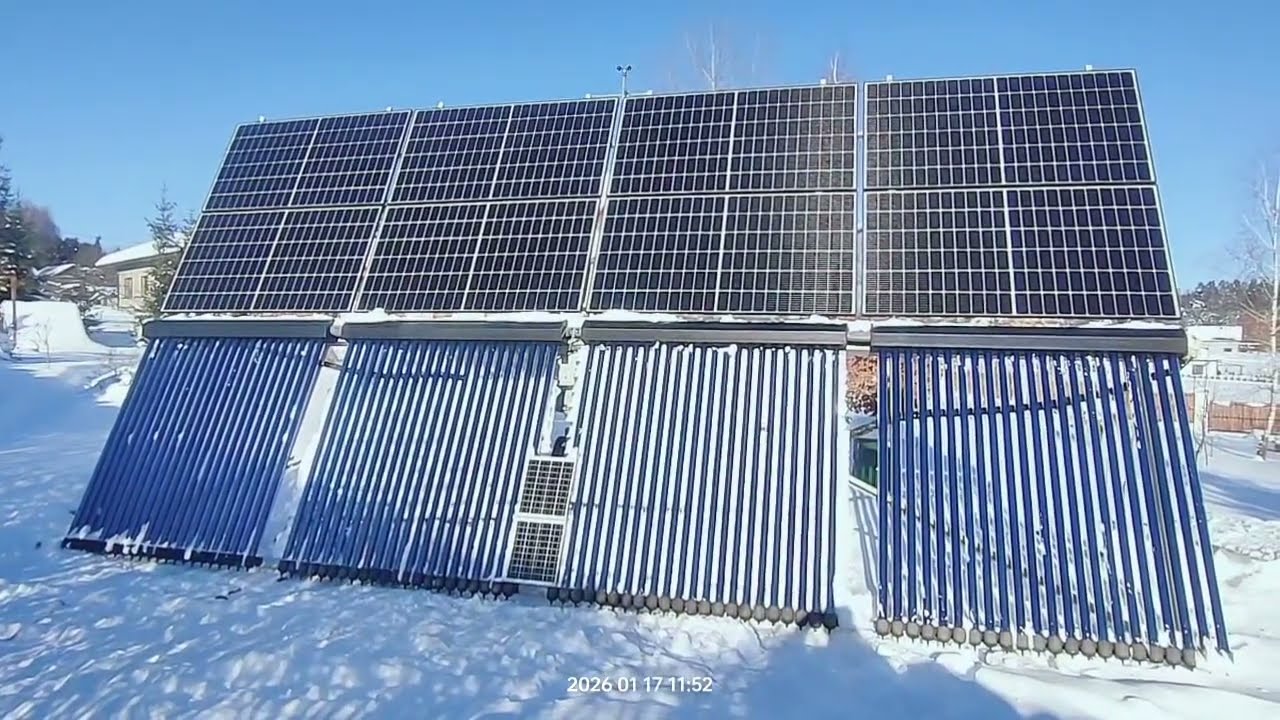 Rekord stycznia panele PV  i kolektory HP cały dzień pracy na trackerze 
