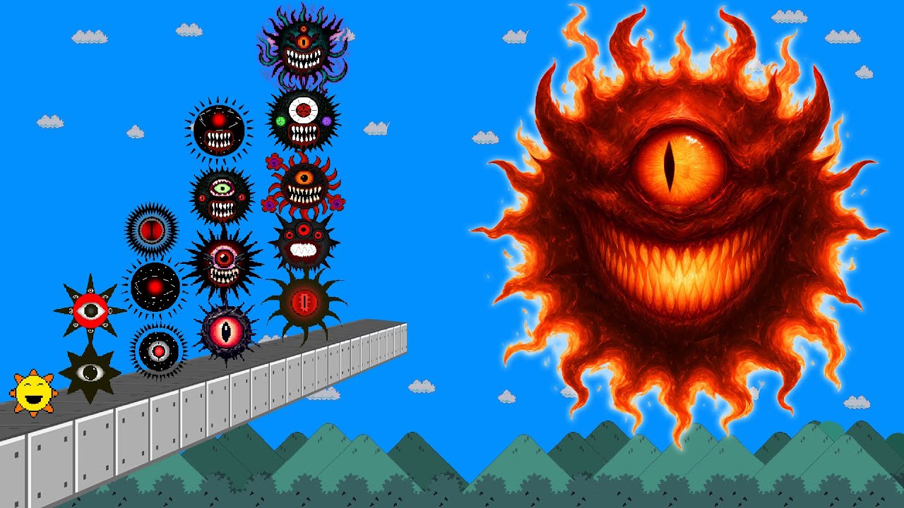 Mario's Hardest Challenge: Mario vs Mr.Sun Mix All Phases 1-16 | (Sprunki Compliation)