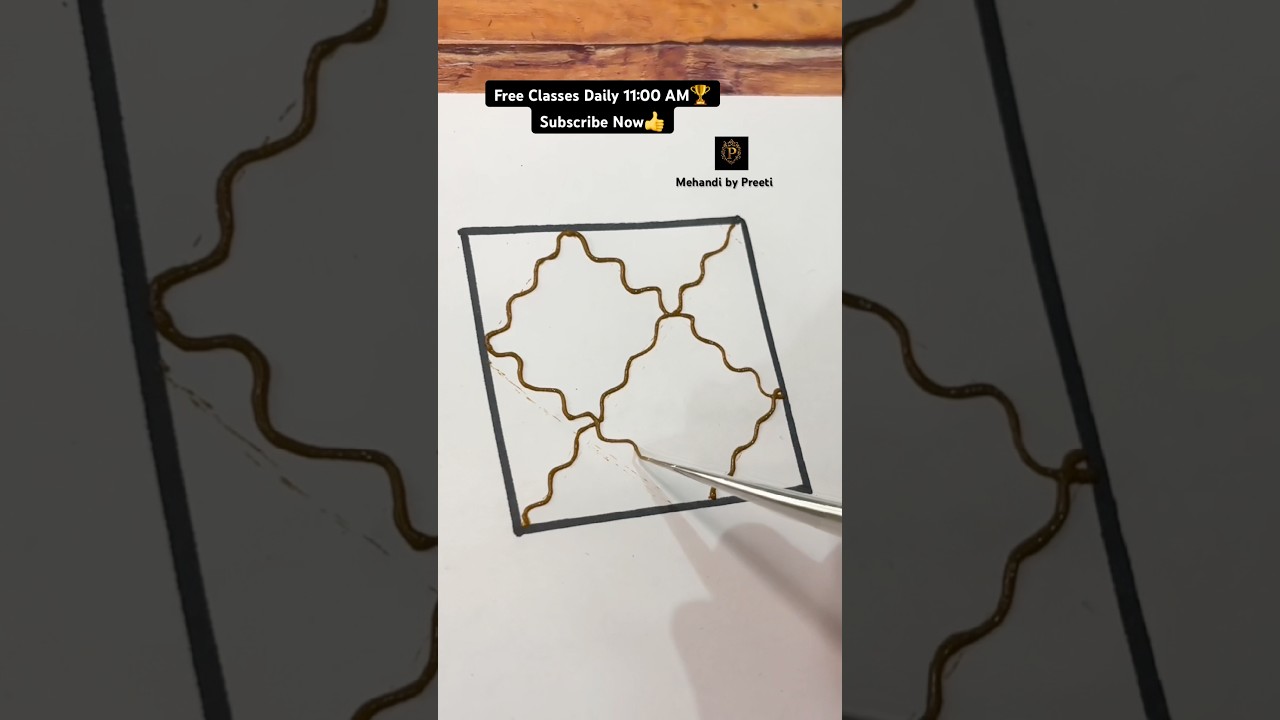 Easy Henna Grid Design for Beginners 😍 #shortsfeed #shots #mehendidesign #art #creativehenna #fyp