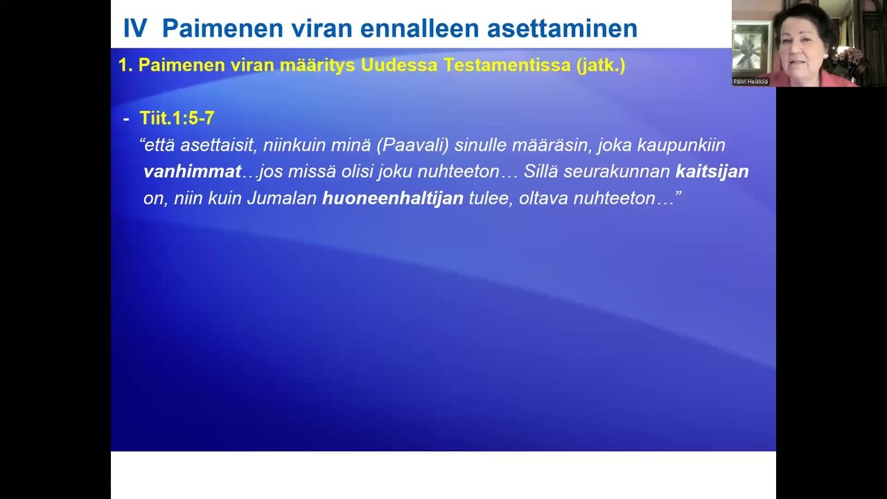 Päivi Heikkilä, Reformaatio Osa 4, Paimenen virka