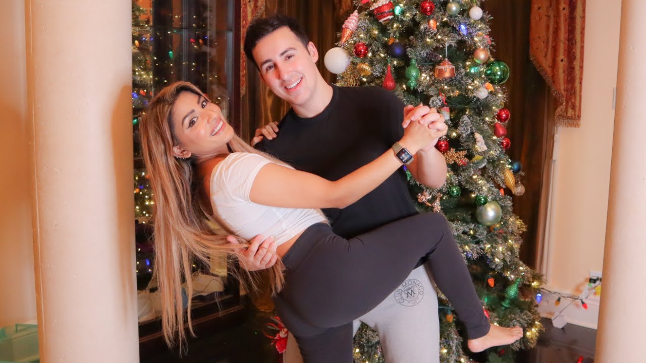 Romantic Christmas | Putting up the Tree with Dan and Riya | Baby decorating tree for the first time